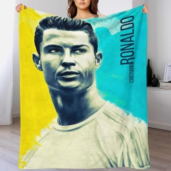 Cristiano Ronaldo Plaid en Polaire Imprimé 3D Couverture Douce Confortable pour Canapé Lit Bureau