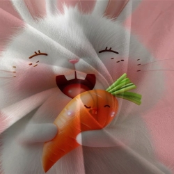 Lapin Housse de Couette Imprimée 3D Douce 3 Pièces Literie Garçons Filles
