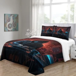 Hacker Housse de Couette Imprimée 3D Douce 3 Pièces Literie Garçons Filles