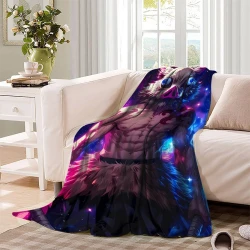 Tueur de démons: Demon Slayer Plaid en Polaire Imprimé 3D Couverture Douce Confortable pour Canapé Lit Bureau