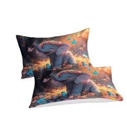 Éléphant Housse de Couette Imprimée 3D Douce 3 Pièces Literie Garçons Filles