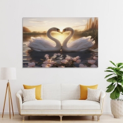 Cygne Peinture sur toile sans cadre, impressions posters art mural pour déco maison chambre bureau