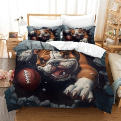 Bouledogue Housse de Couette Imprimée 3D Douce 3 Pièces Literie Garçons Filles