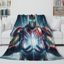 Avengers Iron Man Plaid en Polaire Imprimé 3D Couverture Douce Confortable pour Canapé Lit Bureau