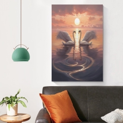 Swan Unframed Canvas Painting, Wall Art Poster Prints for Home Bedroom Office Decoration