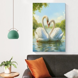 Cygne Peinture sur toile sans cadre, impressions posters art mural pour déco maison chambre bureau