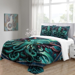 Mythe de l'horreur Cthulhu Housse de Couette Imprimée 3D Douce 3 Pièces Literie Garçons Filles
