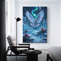 Hibou Peinture sur toile sans cadre, impressions posters art mural pour déco maison chambre bureau