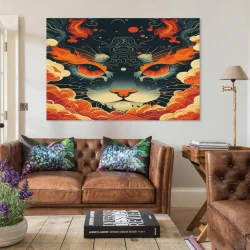 Chat Peinture sur toile sans cadre, impressions posters art mural pour déco maison chambre bureau