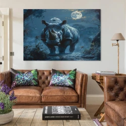 Nashorn Unrahmtes Leinwandbild, Wandkunst-Poster-Drucke für Zuhause, Schlafzimmer, Büro Dekoration