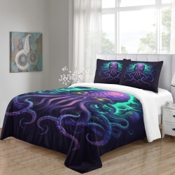 Mythe de l'horreur Cthulhu Housse de Couette Imprimée 3D Douce 3 Pièces Literie Garçons Filles