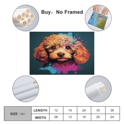 Chien mignon Peinture sur toile sans cadre, impressions posters art mural pour déco maison chambre bureau