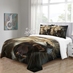 Lion Housse de Couette Imprimée 3D Douce 3 Pièces Literie Garçons Filles