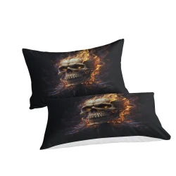 Crâne Housse de Couette Imprimée 3D Douce 3 Pièces Literie Garçons Filles
