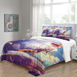 Aigle Housse de Couette Imprimée 3D Douce 3 Pièces Literie Garçons Filles