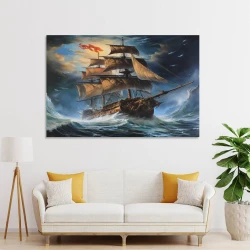 Velero Pintura en lienzo sin marco, impresiones de pósters arte pared para decoración hogar dormitorio oficina