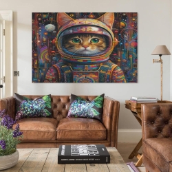 Chat Peinture sur toile sans cadre, impressions posters art mural pour déco maison chambre bureau