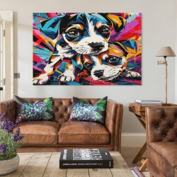 Chien Peinture sur toile sans cadre, impressions posters art mural pour déco maison chambre bureau