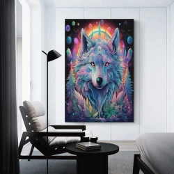 Loup Peinture sur toile sans cadre, impressions posters art mural pour déco maison chambre bureau
