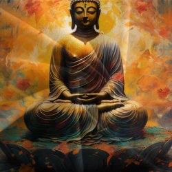 Bouddha Housse de Couette Imprimée 3D Douce 3 Pièces Literie Garçons Filles