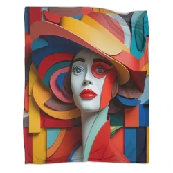 Art abstrait Femmes Plaid en Polaire Imprimé 3D Couverture Douce Confortable pour Canapé Lit Bureau