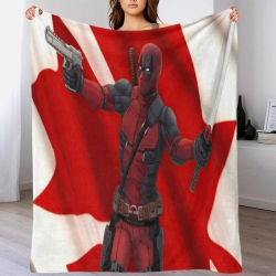 Marvel Deadpool Plaid en Polaire Imprimé 3D Couverture Douce Confortable pour Canapé Lit Bureau