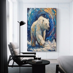 Ours polaire Peinture sur toile sans cadre, impressions posters art mural pour déco maison chambre bureau