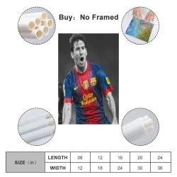 Lionel Messi Peinture sur toile sans cadre, impressions posters art mural pour déco maison chambre bureau