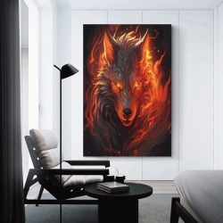 Loup Peinture sur toile sans cadre, impressions posters art mural pour déco maison chambre bureau