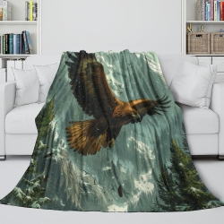 Aigle Plaid en Polaire Imprimé 3D Couverture Douce Confortable pour Canapé Lit Bureau