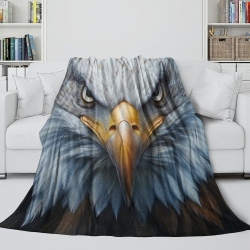 Aquila Coperta in Pile Stampata 3D Morbida e Confortevole per Divano Letto Ufficio