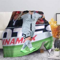 Lionel Messi Coperta in Pile Stampata 3D Morbida e Confortevole per Divano Letto Ufficio