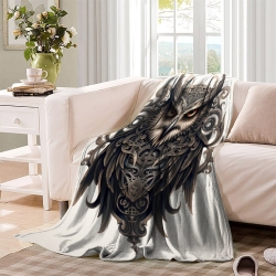 Hibou Plaid en Polaire Imprimé 3D Couverture Douce Confortable pour Canapé Lit Bureau