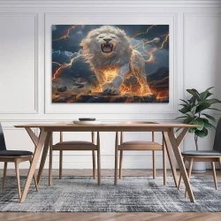 Lion Peinture sur toile sans cadre, impressions posters art mural pour déco maison chambre bureau