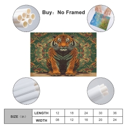 Tigre Peinture sur toile sans cadre, impressions posters art mural pour déco maison chambre bureau