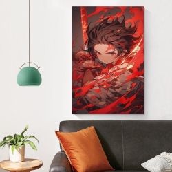 Tueur de démons: Demon Slayer Peinture sur toile sans cadre, impressions posters art mural pour déco maison chambre bureau