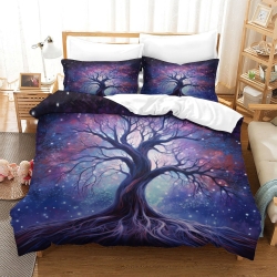 Arbre de vie Housse de Couette Imprimée 3D Douce 3 Pièces Literie Garçons Filles
