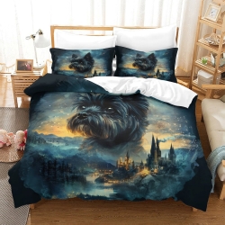 Yorkshire Terrier Housse de Couette Imprimée 3D Douce 3 Pièces Literie Garçons Filles