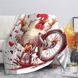 Coq Plaid en Polaire Imprimé 3D Couverture Douce Confortable pour Canapé Lit Bureau