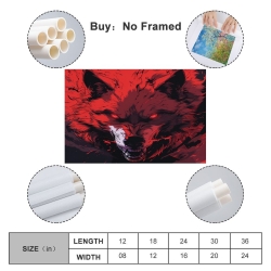 Loup Peinture sur toile sans cadre, impressions posters art mural pour déco maison chambre bureau