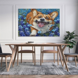 Corgi Peinture sur toile sans cadre, impressions posters art mural pour déco maison chambre bureau
