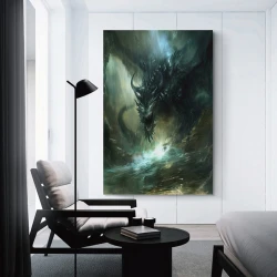 maligno Dragón Pintura en lienzo sin marco, impresiones de pósters arte pared para decoración hogar dormitorio oficina