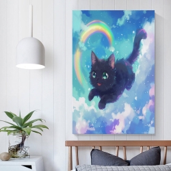 Chat Peinture sur toile sans cadre, impressions posters art mural pour déco maison chambre bureau