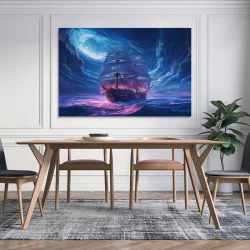 Voilier Peinture sur toile sans cadre, impressions posters art mural pour déco maison chambre bureau