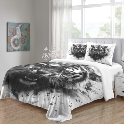 Tigre Housse de Couette Imprimée 3D Douce 3 Pièces Literie Garçons Filles