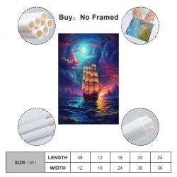 Voilier Peinture sur toile sans cadre, impressions posters art mural pour déco maison chambre bureau