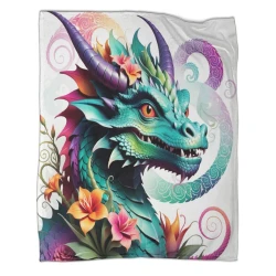 occidental Dragon Mythical Animals Plaid en Polaire Imprimé 3D Couverture Douce Confortable pour Canapé Lit Bureau