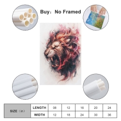 Lion Peinture sur toile sans cadre, impressions posters art mural pour déco maison chambre bureau