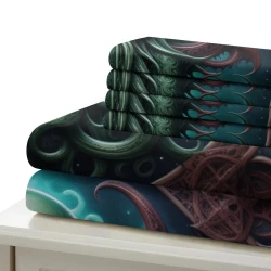 Mito dell'orrore Cthulhu Copripiumino Stampato 3D Morbido 3 Pezzi Biancheria da Letto per Ragazzi Ragazze