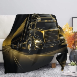 Gros camion Plaid en Polaire Imprimé 3D Couverture Douce Confortable pour Canapé Lit Bureau